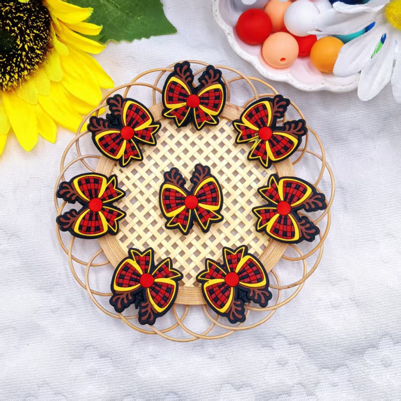 Wholesale 10pcs/pack 2D Christmas  Cartoon Focus Beads  DIY Silicone Beads